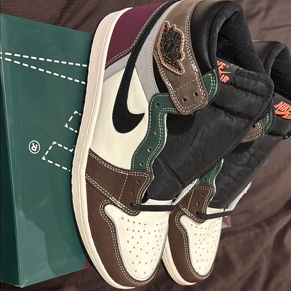 Nike Air Jordan Retro High in Black, Brown, and Green